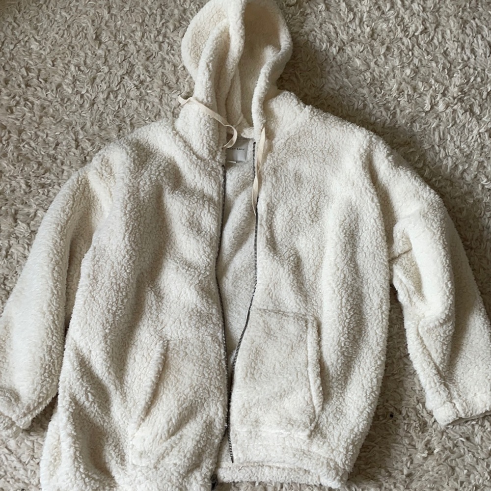 cozy american eagle sherpa zip up